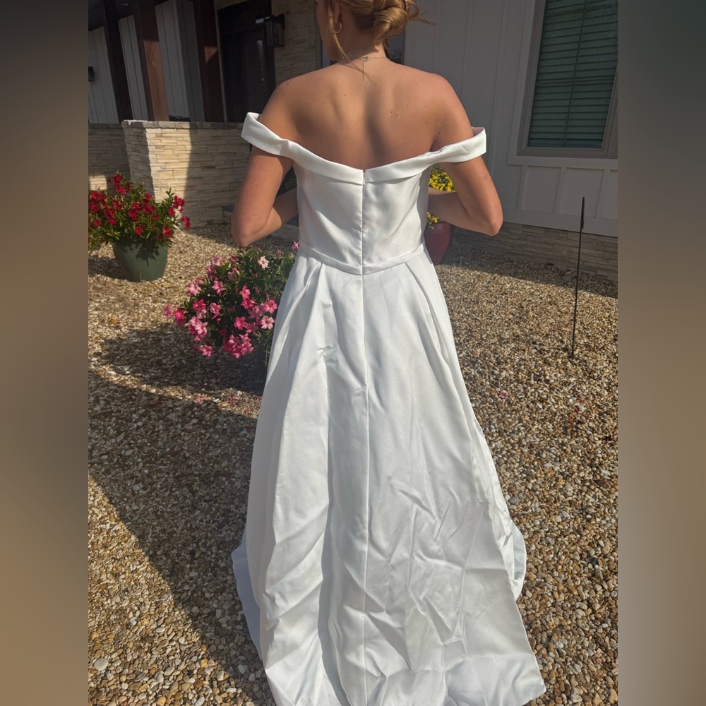Alyce Paris Off-Shoulder White Gown - Picture 4 of 7